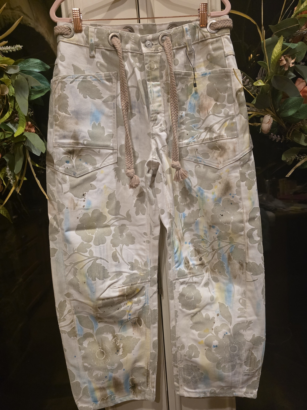 We The Free Moxie Printed Flocked Barrel Jeans - Picture 4 of 10
